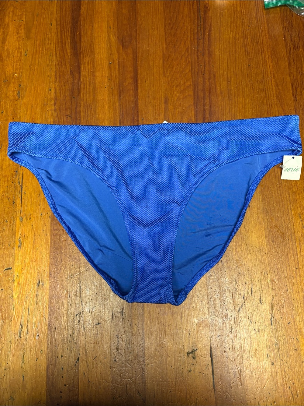 aerie Cobalt Blue Textured Bikini Bottoms